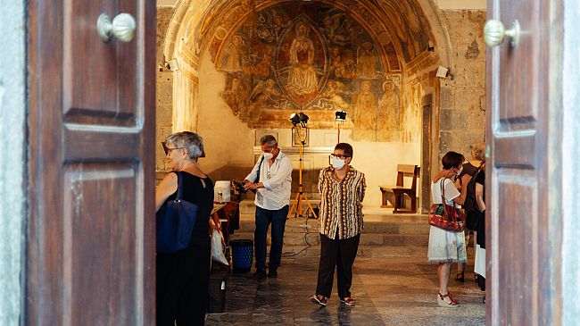 Piancastagnaio, importante restauro di affresco e statue