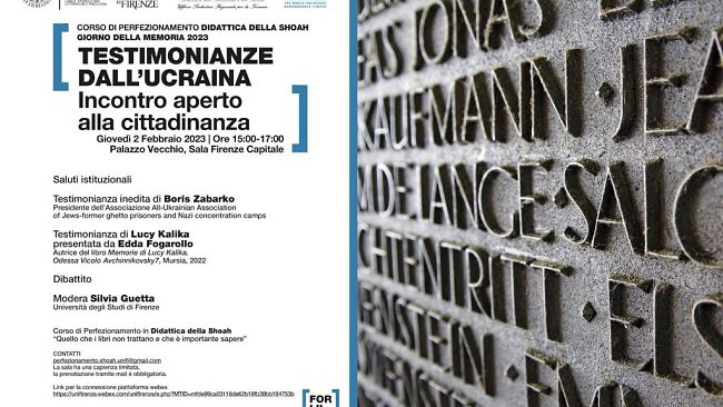 Giorno della Memoria 2023: 'Testimonianze dall’Ucraina'