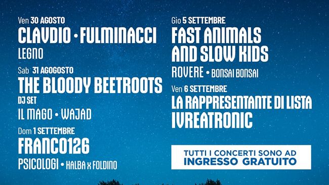 A Empoli 180 ore di musica in cinque giorni di divertimento immersi nel verde