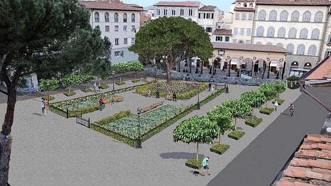 Piazza dei Ciompi, un giardino per le fiere: ecco come sarà