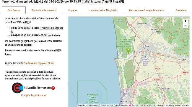 Pisa ha tremato, il sistema ha retto
