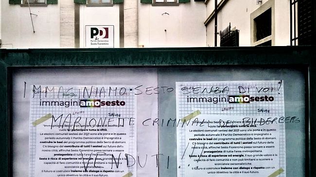 Atti intimidatori contro la sede del Pd a Sesto
