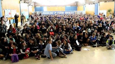 La festa della scuola del tifo azzurro.