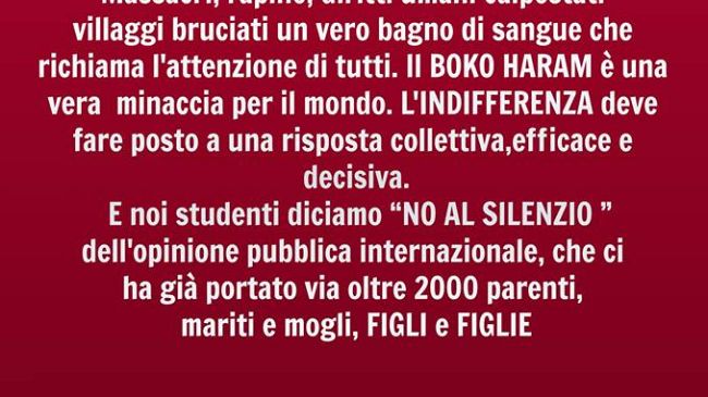 Boko Haram: manifestazione dell'Unione degli Studenti Africani di Firenze