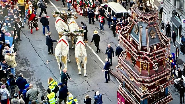 Riprese con il drone per la prima volta allo Scoppio del Carro