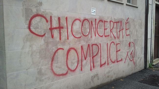 Sfregiata sede Cisl Firenze, clima di tensione in vista dello sciopero generale