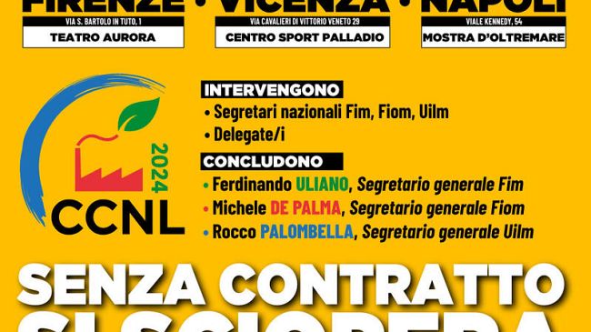 Rinnovo del contratto dei metalmeccanici: domani assemblea a Scandicci