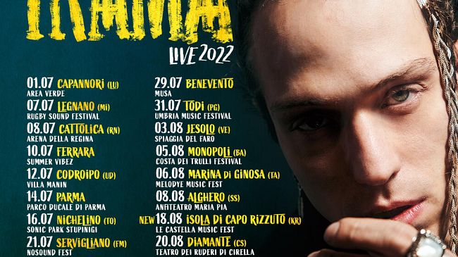 Concerti: Irama a Piombino lunedì 25 luglio