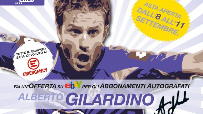 Ataf ed Emergency, tre abbonamenti firmati da Gilardino all'asta su eBay