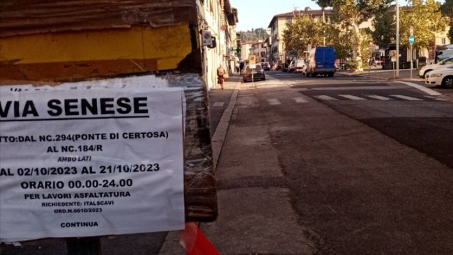 Asfaltatura al Galluzzo da oggi al 21 ottobre
