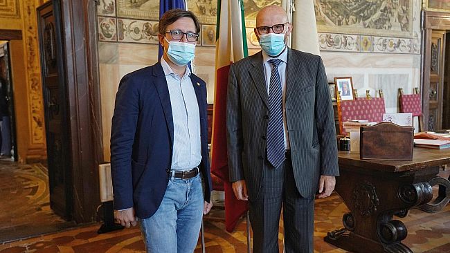 Domenico Giani in Palazzo Vecchio incontra Nardella