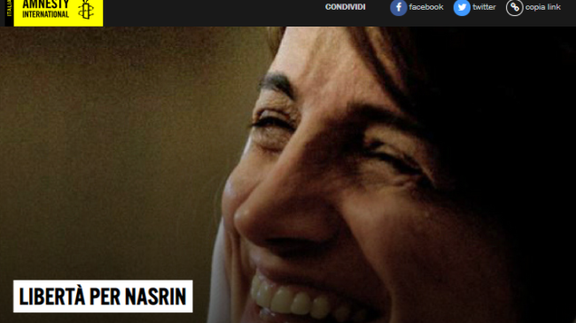 ​Iran, la vicesindaca di Firenze invita a sostenere Amnesty per Nasrin Sotoudeh