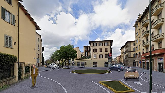 Nuova rotatoria tra via Benedetto Marcello e via Cristofori