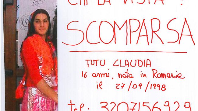 Firenze: scomparsa minorenne di etnia Rom