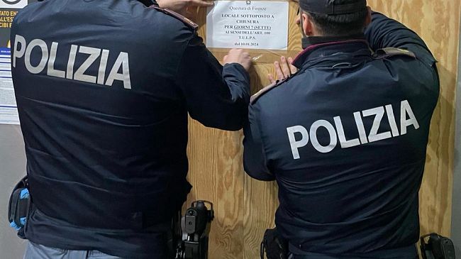 Il Questore sospende la licenza a tre esercizi commerciali