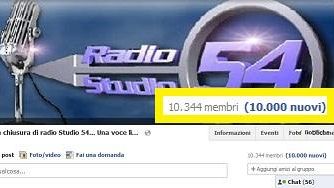 Contro la chiusura di Radio Studio 54, in più di 10mila su Facebook