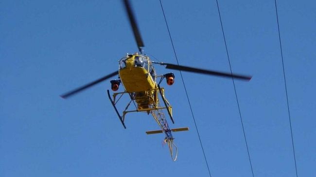 Enel, verifica delle linee elettriche con elicottero