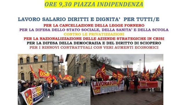 Domani sciopero generale e sabato manifestazioni in centro