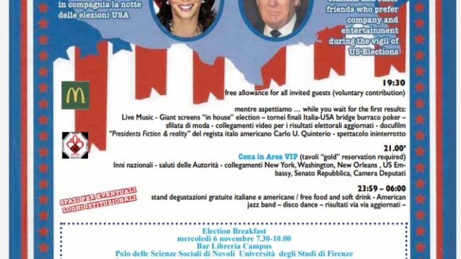 Voto in Usa, election night a Firenze 