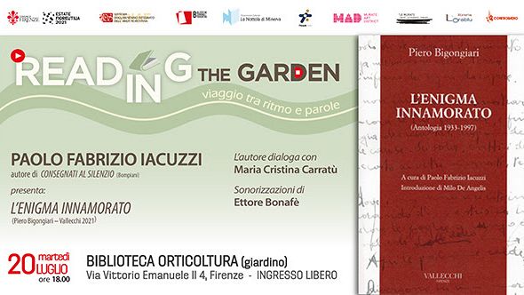 Poesia: Iacuzzi presenta Bigongiari al Giardino dell'Orticoltura