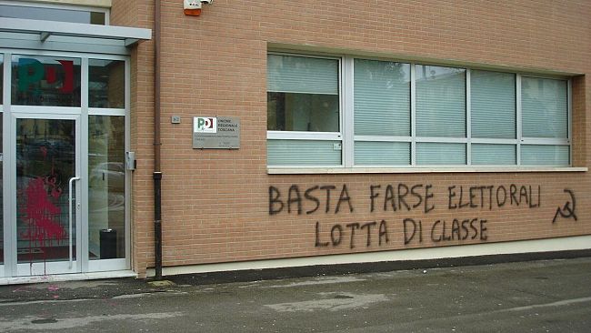 Campagna elettorale: stanotte imbrattata la sede regionale PD