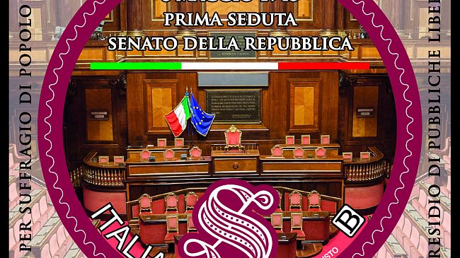 Prima seduta del Senato, francobollo celebrativo 