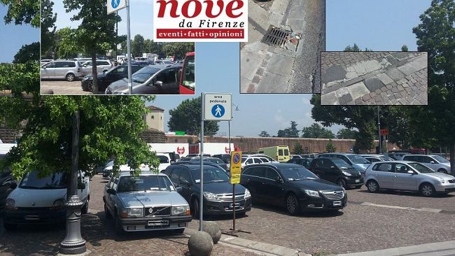 Fortezza di Firenze: piazza pedonale, parcheggio a pieno carico