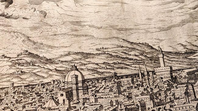 L'antica Firenze in una stampa del 1557 acquistata dagli Uffizi