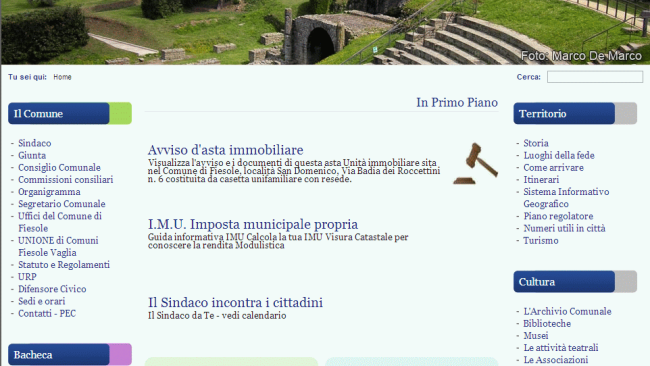 Il Comune di Fiesole ha un nuovo sito Internet