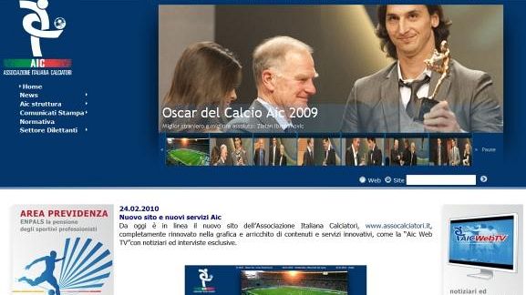 Nuovo sito per l'Associazione Italiana Calciatori (AIC)