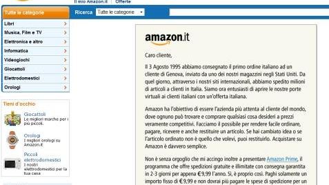 Amazon sbarca in Italia