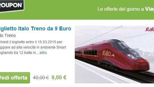 Alta Velocità: Italo da Firenze a Milano, Roma o Napoli a 9 Euro su Groupon