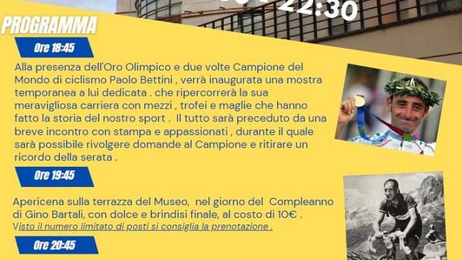Martedì il Museo Gino Bartali di Ponte a Ema  festeggia il campione