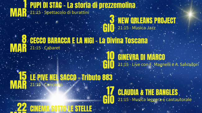 Al via il cinema sotto le stelle in rassegne e à la carte