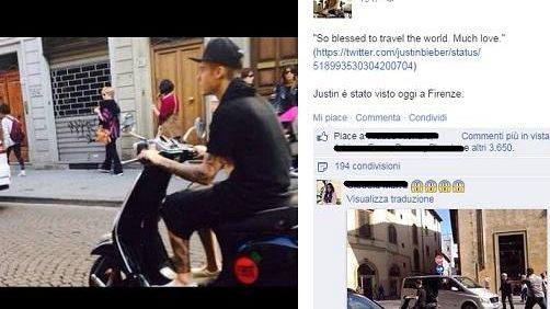 Justin Bieber a Firenze, il web impazzito per la star