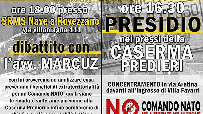 Comando NATO: mobilitazione a Rovezzano