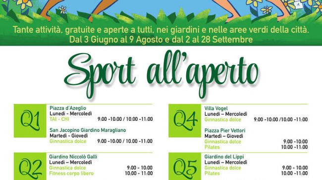 Sport all'aria aperta nei Quartieri di Firenze 