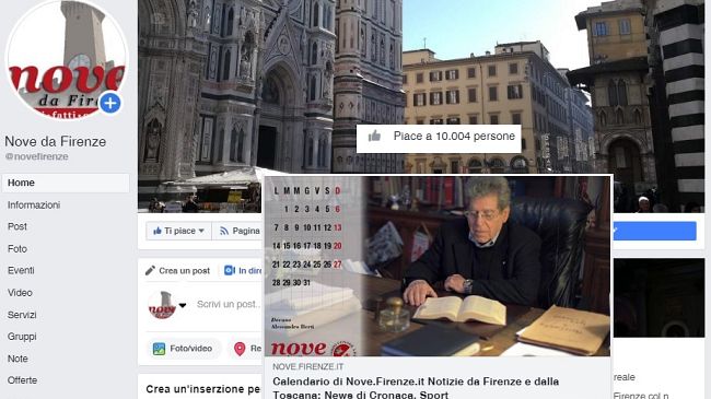 Nove da Firenze: 10.000 like per i 10 anni del Calendario on line