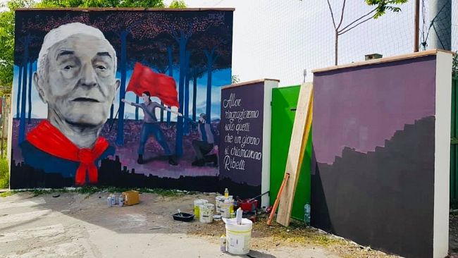 Resistenza a Firenze: Murale dedicato al partigiano Silvano Sarti