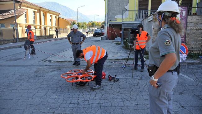 Amatrice: droni e robot nel rilievo del danno sismico