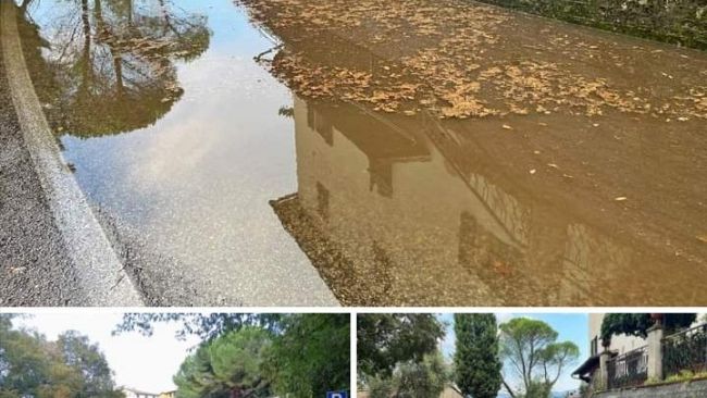 Temporale e forte vento, allagamenti a Fiesole 