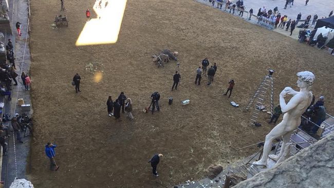 Piazza della Signoria: set del film su Michelangelo