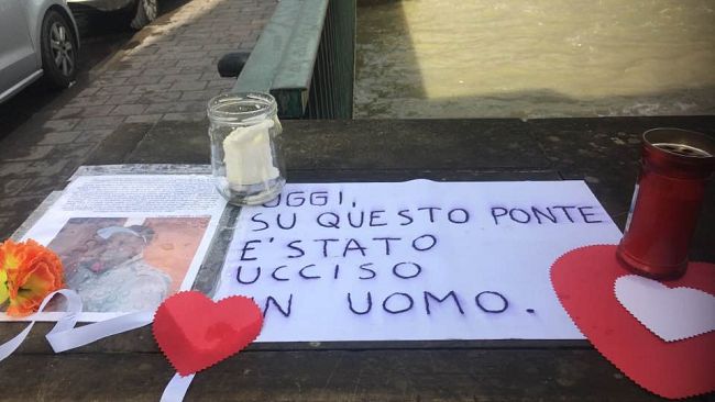 Presidio a Firenze sul ponte Vespucci, dopo la morte di Idy