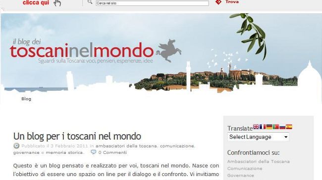 I toscani all’estero parlano sul web