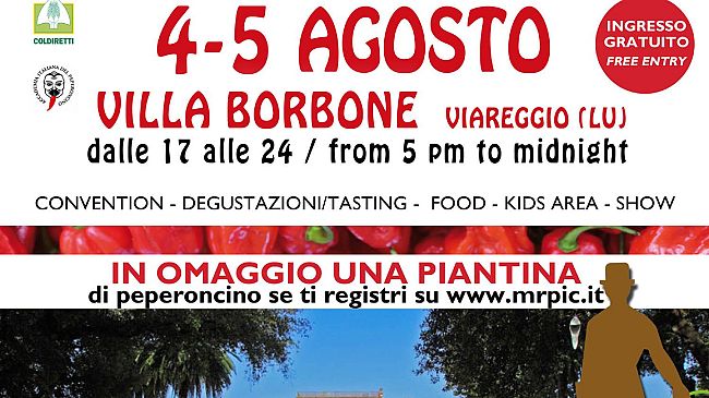 7° Peperoncino Day sabato 4 e domenica 5 agosto a Viareggio