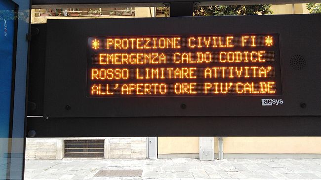 Caldo, codice rosso a Firenze il 15 e 16 agosto