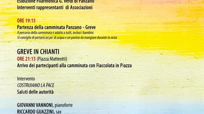 Umanità aperta: domani fiaccolata per la pace a Greve in Chianti