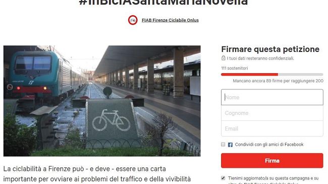 Firenze ciclabile: una petizione per arrivare a Santa Maria Novella