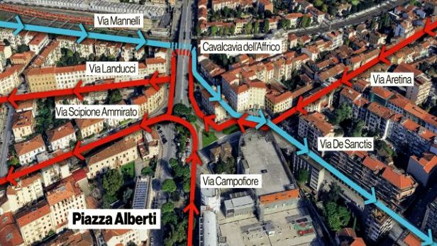 Via Mannelli e piazza Alberti, cambia la viabilità 