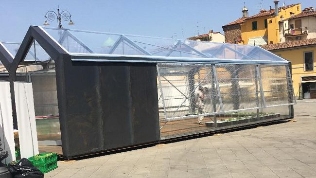 Serra ad acqua in piazza Ghiberti: coltivazione idroponica